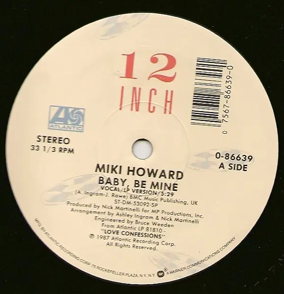 MIKI HOWARD - Baby Be Mine - 12 inch 45 rpm
