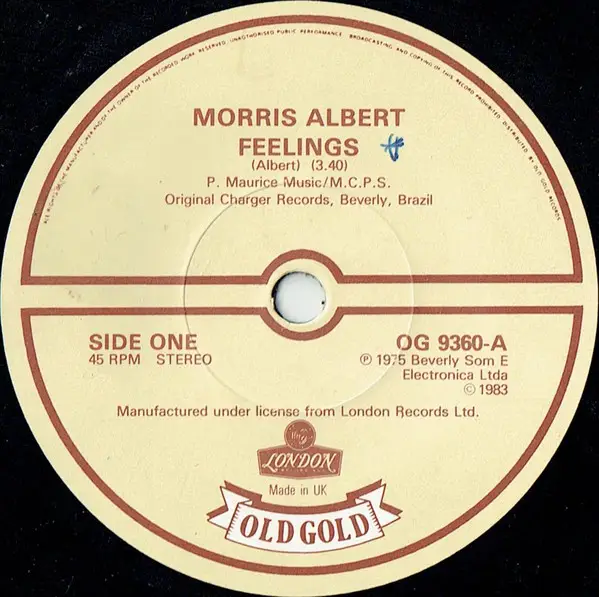 MORRIS ALBERT / BLOODSTONE - Feelings / Natural High - 7inch x 1