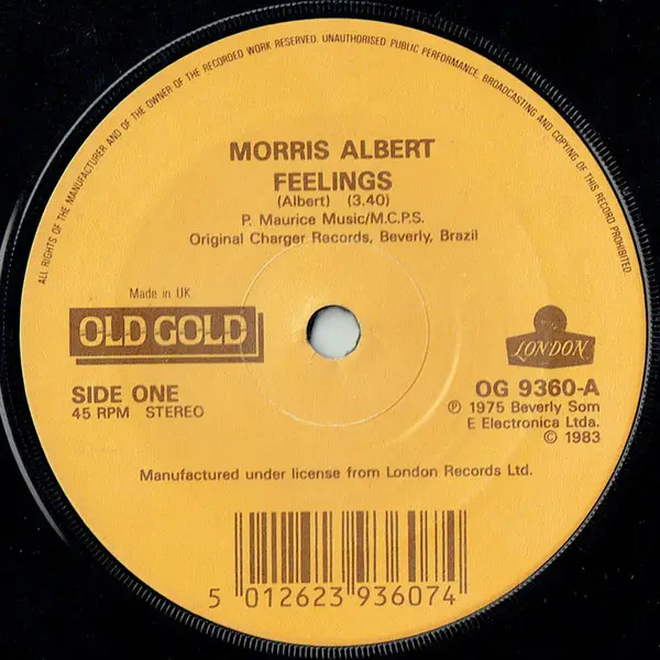 MORRIS ALBERT / BLOODSTONE - Feelings / Natural High - 7inch x 1