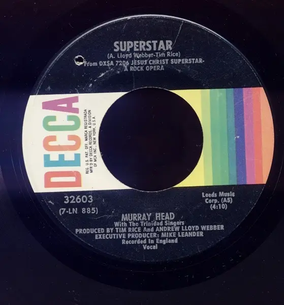 MURRAY HEAD WITH THE TRINIDAD SINGERS - Superstar / John Nineteen Forty-One (SPLIT) - 7inch x 1
