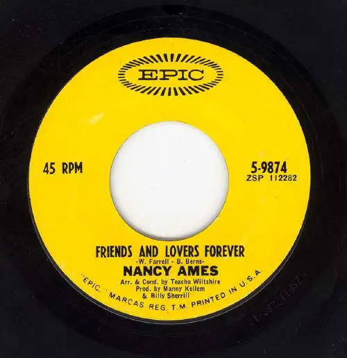 NANCY AMES - Friends And Lovers Forever / Dear Hearts And Gentle People - 7inch x 1