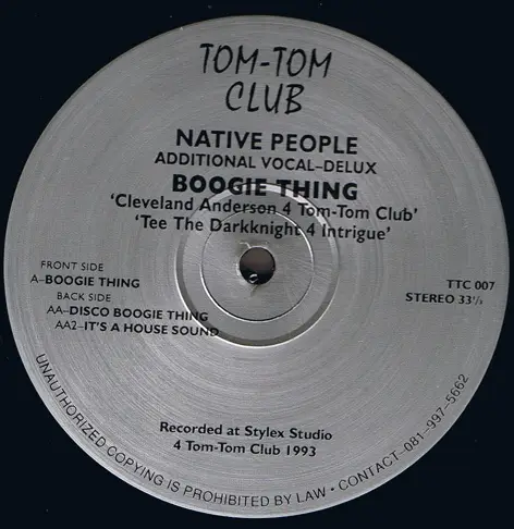 NATIVE PEOPLE - Boogie Thing - 12 inch x 1