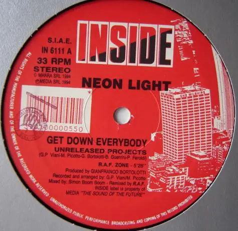 NEON LIGHT - Get Down Everybody (Unreleased Projects) - Disque Maxi x 1