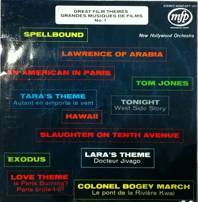 NEW HOLLYWOOD ORCHESTRA - Great Film Themes No 1 - Disque 33T