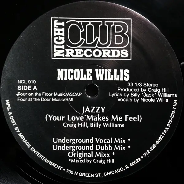 NICOLE WILLIS - Jazzy (Your Love Makes Me Feel) - Disque Maxi x 1