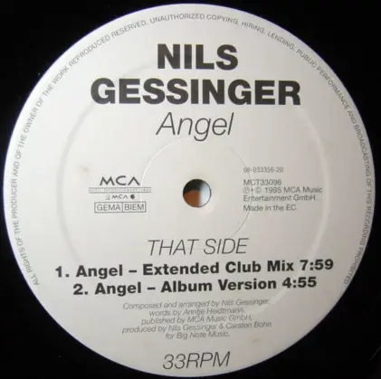 NILS GESSINGER - Angel - Disque Maxi x 1