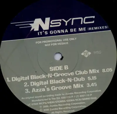 *NSYNC - It's Gonna Be Me (Remixes) - 12 inch x 1