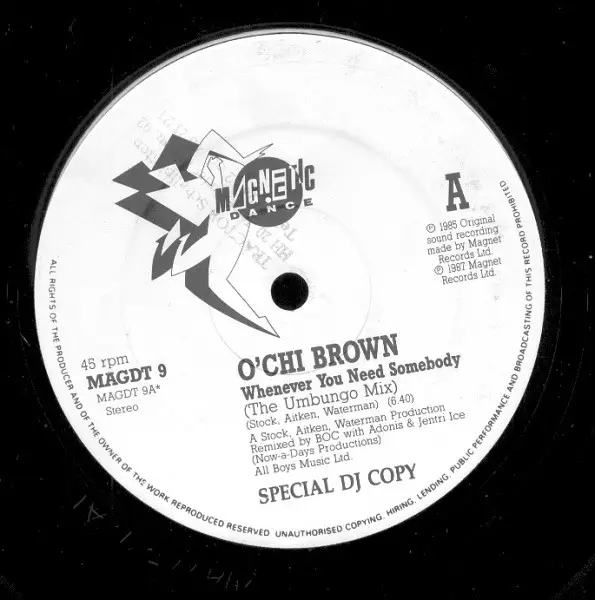 O'CHI BROWN - Whenever You Need Somebody (SPECIAL DJ COPY) - 12 inch x 1