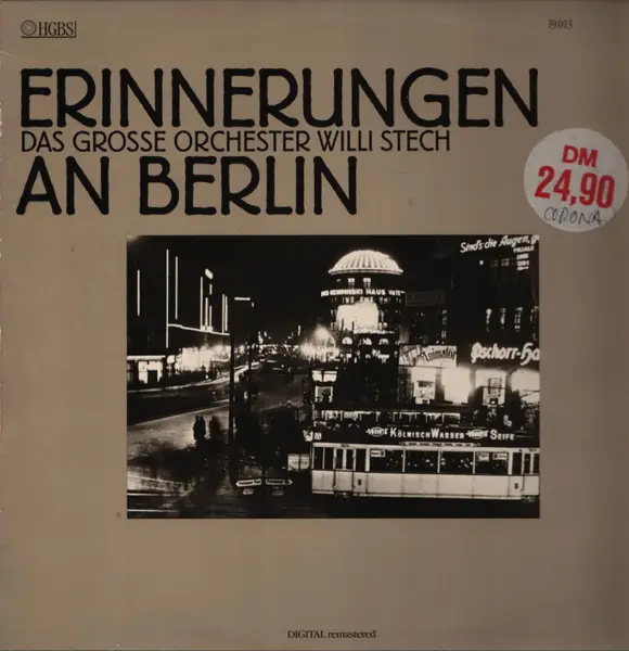 ORCHESTER WILLI STECH - Erinnerungen An Berlin - Disque 33T