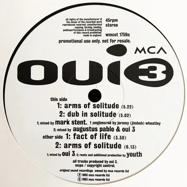 OUI 3 - Arms Of Solitude - Disque Maxi x 1