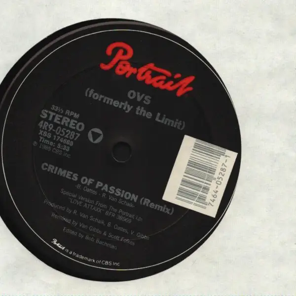 OVS (FORMERLY THE LIMIT), OATTES VAN SCHAIK - Crimes Of Passion (Remix) - Disque Maxi x 1