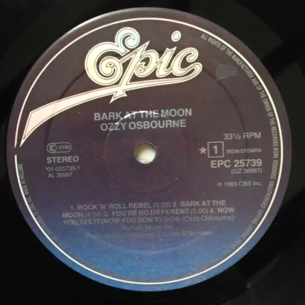 Bark at the moon (+ insert) - Ozzy Osbourne - ( LP