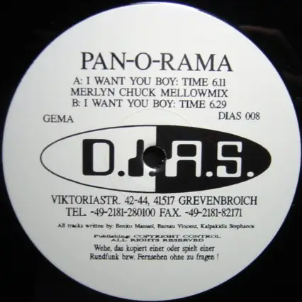 PAN-O-RAMA - I Want You Boy - Disque Maxi x 1