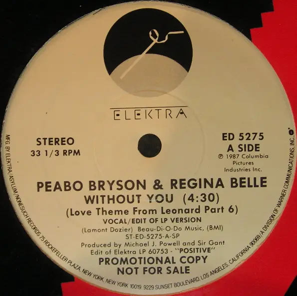 PEABO BRYSON & REGINA BELLE - Without You (Love Theme From Leonard Part 6) - Disque Maxi 45T