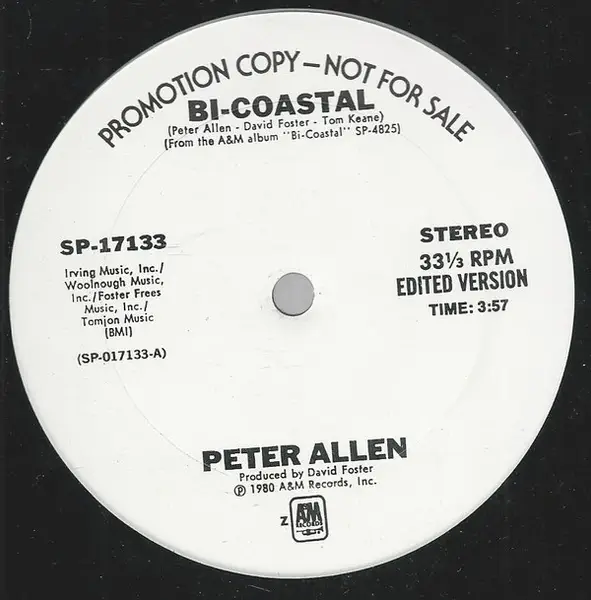 PETER ALLEN - Bi-Coastal - LP