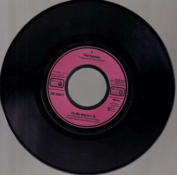 PHIL CARMEN - On My Way In L.A. - 7inch x 1