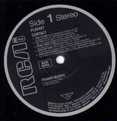 Pointer Sisters Contact