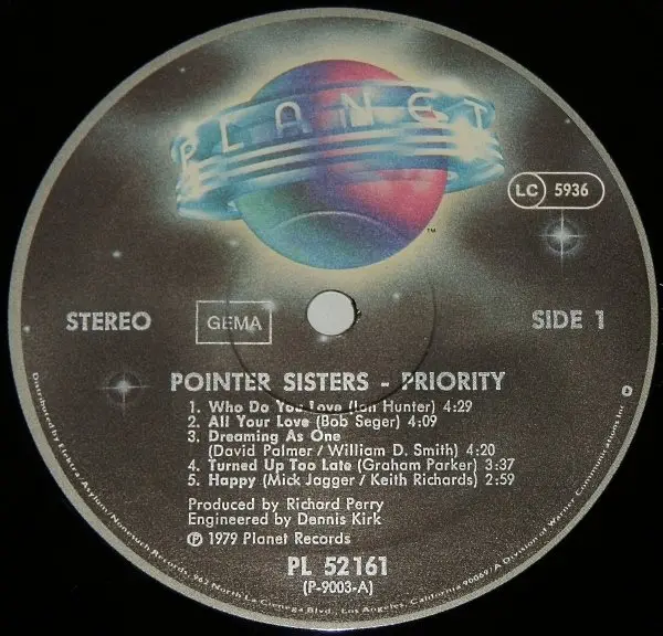 Pointer Sisters Priority