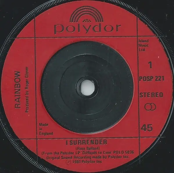 Rainbow I Surrender (RED INJECTION LABEL)