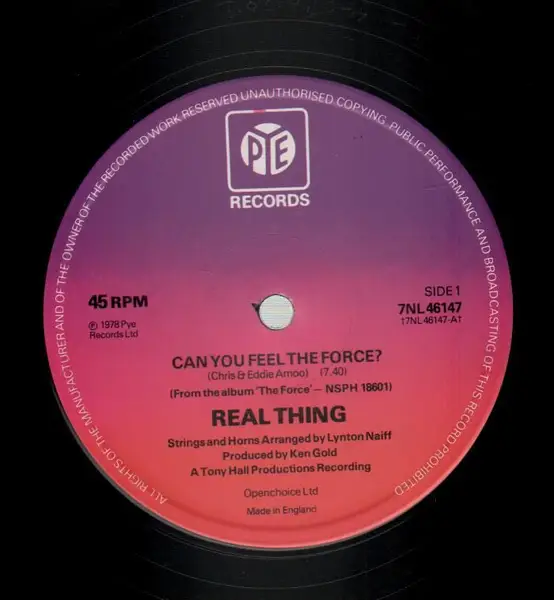 REAL THING - Can You Feel The Force? - Disque Maxi x 1