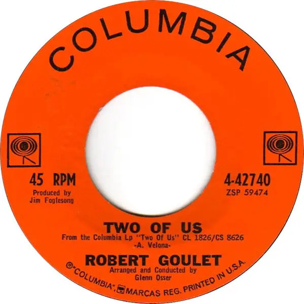 ROBERT GOULET - (These Are) The Closing Credits/Two Of Us - 7inch x 1