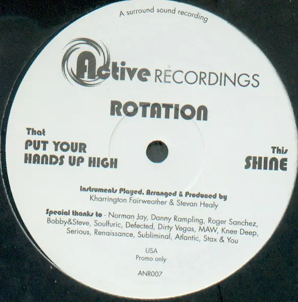 ROTATION - Put Your Hands Up High / Shine (PROMO) - Disque Maxi x 1