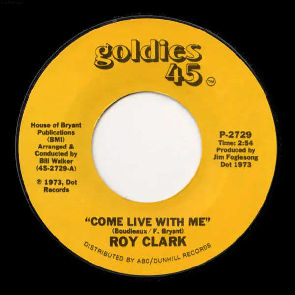 Roy Clark Come Live With Me / Honeymoon Feelin'