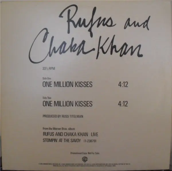 RUFUS AND CHAKA KHAN, RUFUS & CHAKA KHAN - One Million Kisses - Disque Maxi x 1