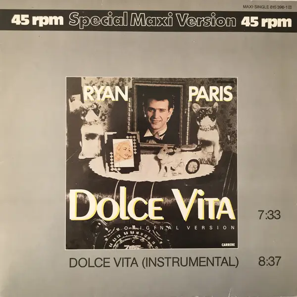 RYAN PARIS - Dolce Vita (Original Version) (PAPER LABELS) - Disque Maxi x 1