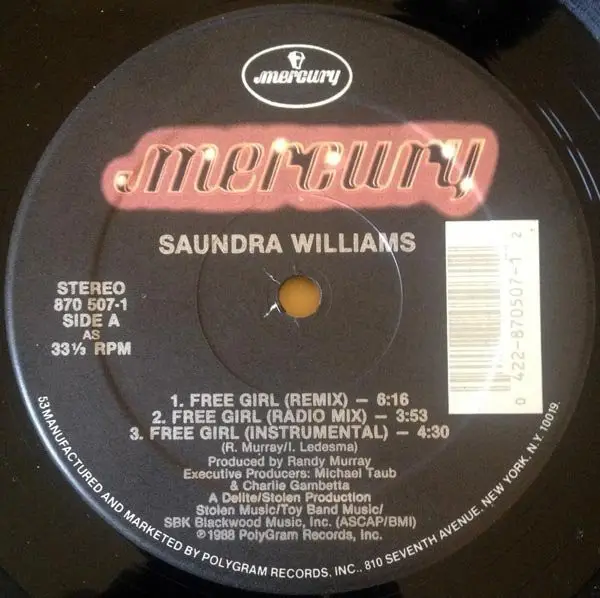 SAUNDRA WILLIAMS - Free Girl - 12 inch x 1