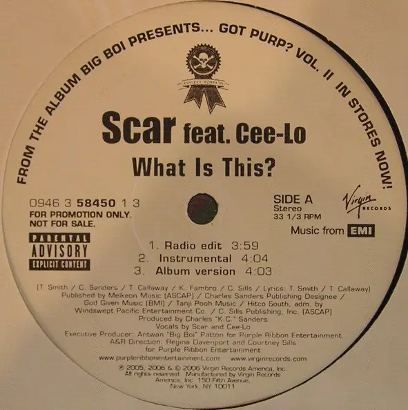 SCAR FEAT. CEE-LO / JANELLE MONÁE - What Is This / Lettin' Go - Disque Maxi x 1