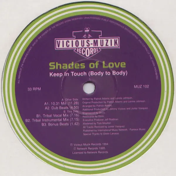 SHADES OF LOVE - Keep In Touch (Body To Body) - 12 inch x 1