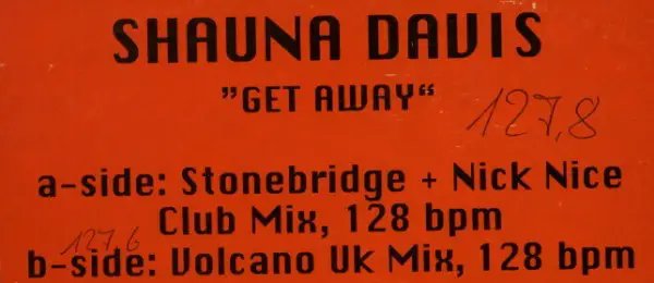 SHAUNA DAVIS - Get Away - Disque Maxi x 1