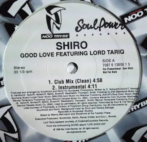 SHIRO FEATURING LORD TARIQ - Good Love - Disque Maxi x 1