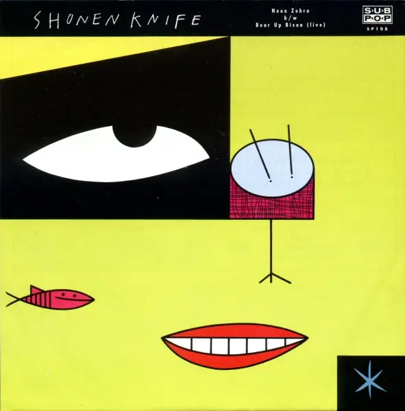 SHONEN KNIFE - Neon Zebra b/w Bear Up Bison (Live) (LTD ED, GREY VINYL) - 7inch x 1
