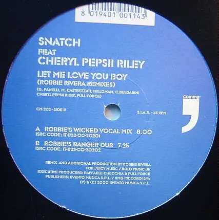 SNATCH - Let Me Love You Boy (Robbie Riviera Remix Limited Edition) - 10 inch