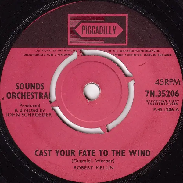 SOUNDS ORCHESTRAL - Cast Your Fate To The Wind - Disque 45T x 1
