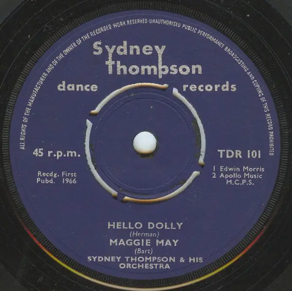 SYDNEY THOMPSON AND HIS ORCHESTRA - Hello Dolly - Disque 45T x 1