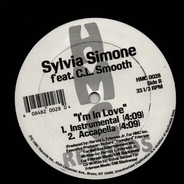 SYLVIA SIMONE FEAT. C.L. SMOOTH - I'm In Love - Disque Maxi 45T