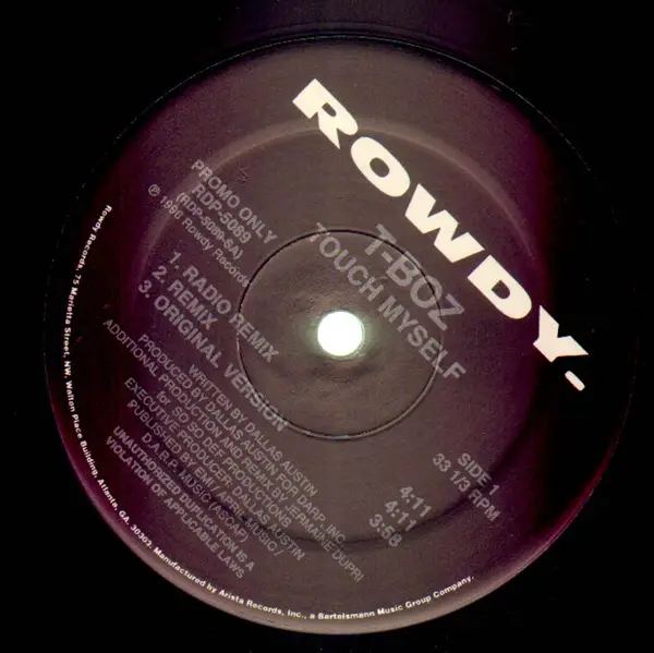 T-BOZ - Touch Myself - 12 inch 45 rpm