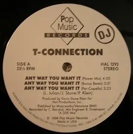 T-CONNECTION - Any Way You Want It - 12 inch x 1