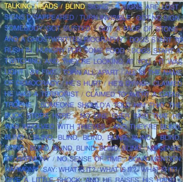 TALKING HEADS - Blind - 12 inch x 1