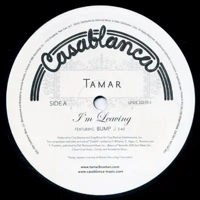 TAMAR FEATURING BUMP J - I'm Leaving - Disque Maxi 45T