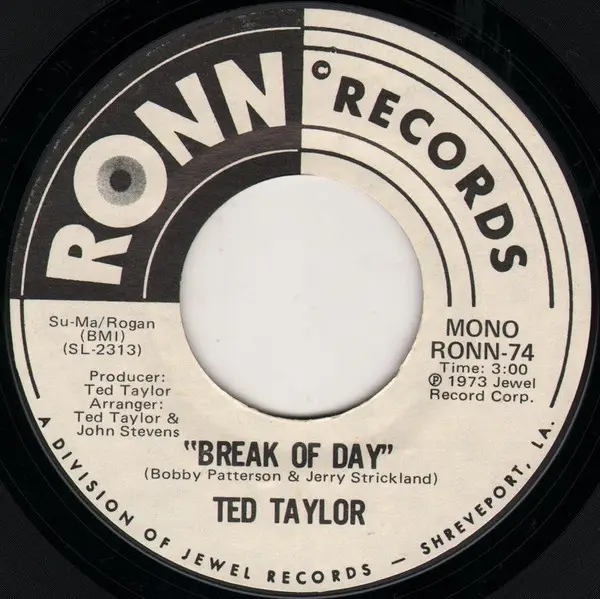 TED TAYLOR - Break Of Day - Disque 45T x 1