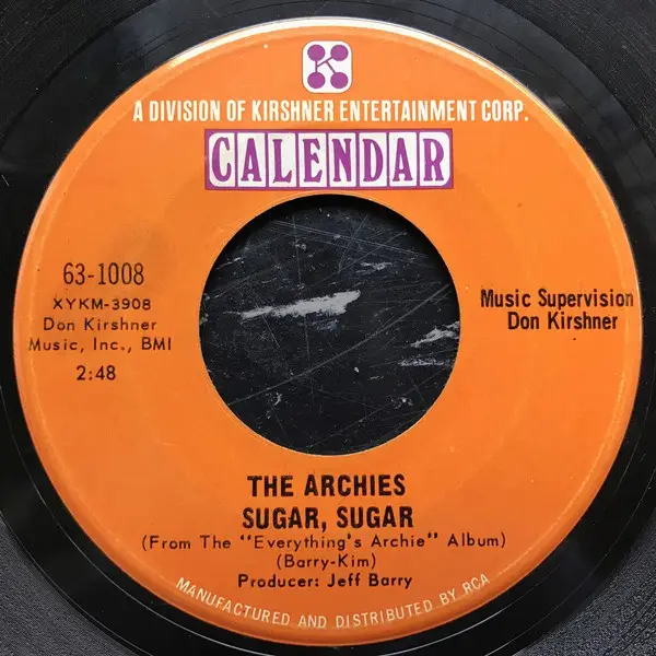THE ARCHIES - Sugar, Sugar - Disque 45T x 1