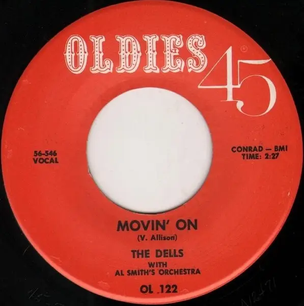 THE DELLS WITH AL SMITH ORCHESTRA / PRESTON EPPS - Movin' On / Bongo Rock - Disque 45T x 1