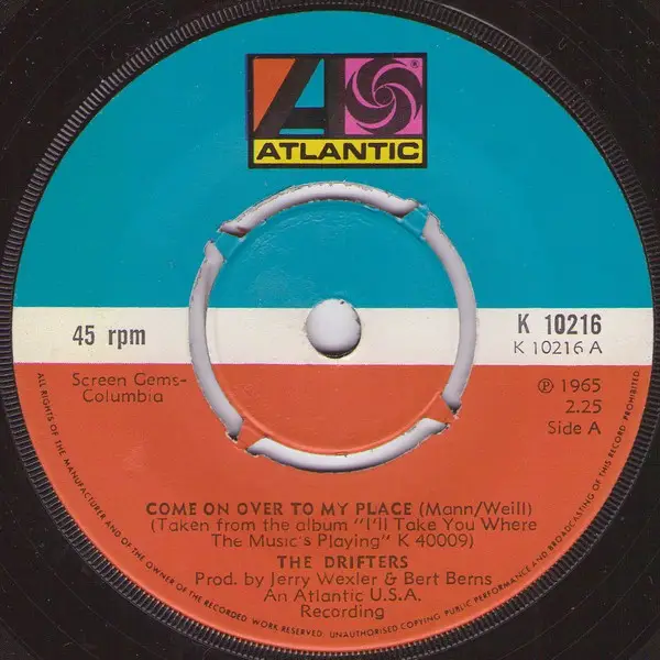 THE DRIFTERS - Come On Over To My Place - Disque 45T x 1