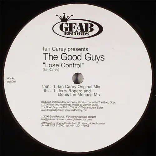 IAN CAREY PRESENTS THE GOOD GUYS - Lose Control - 12 inch x 1