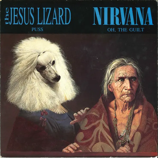 THE JESUS LIZARD / NIRVANA - Puss / Oh, The Guilt (BLUR VINYL) - Disque 45T x 1