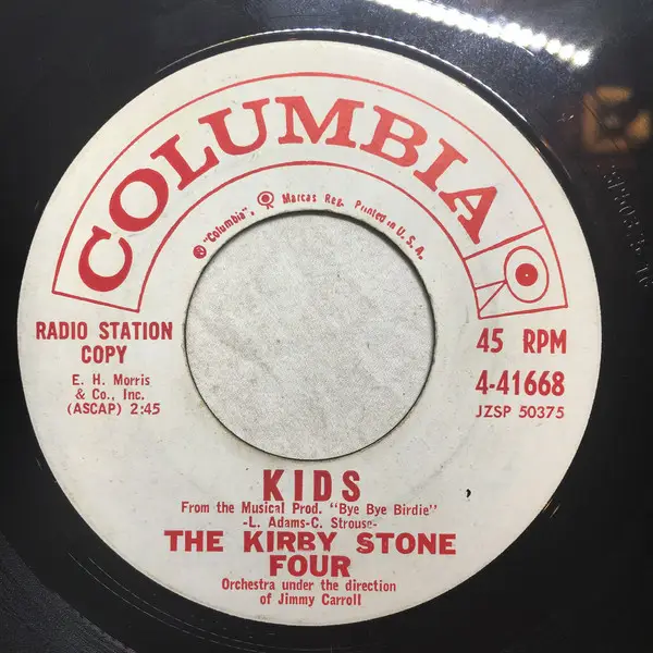 THE KIRBY STONE FOUR - Kids / The Honeydripper - 7inch x 1
